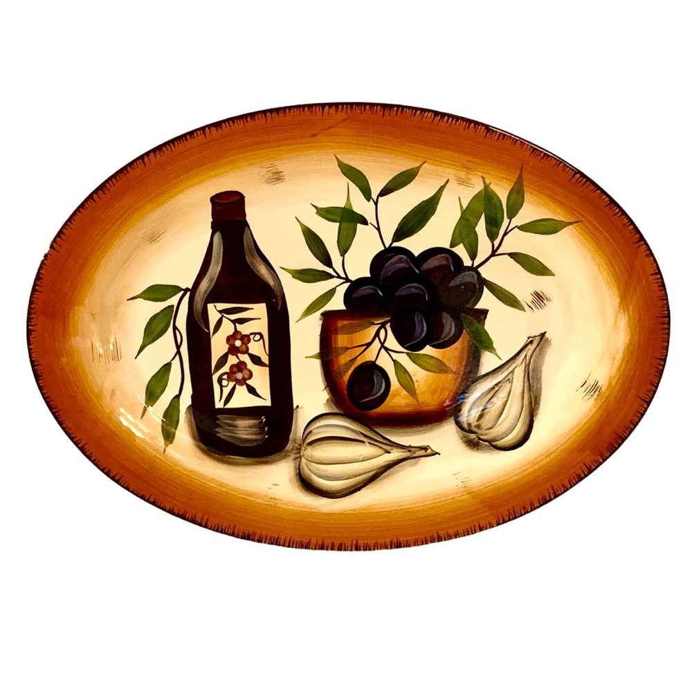 Beau Rivage Olive Oil & Garlic Graphic Platter